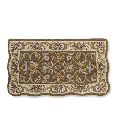 Rectangular Hand Tufted Fire Resistant Scalloped Wool Fireplace McLean Hearth...