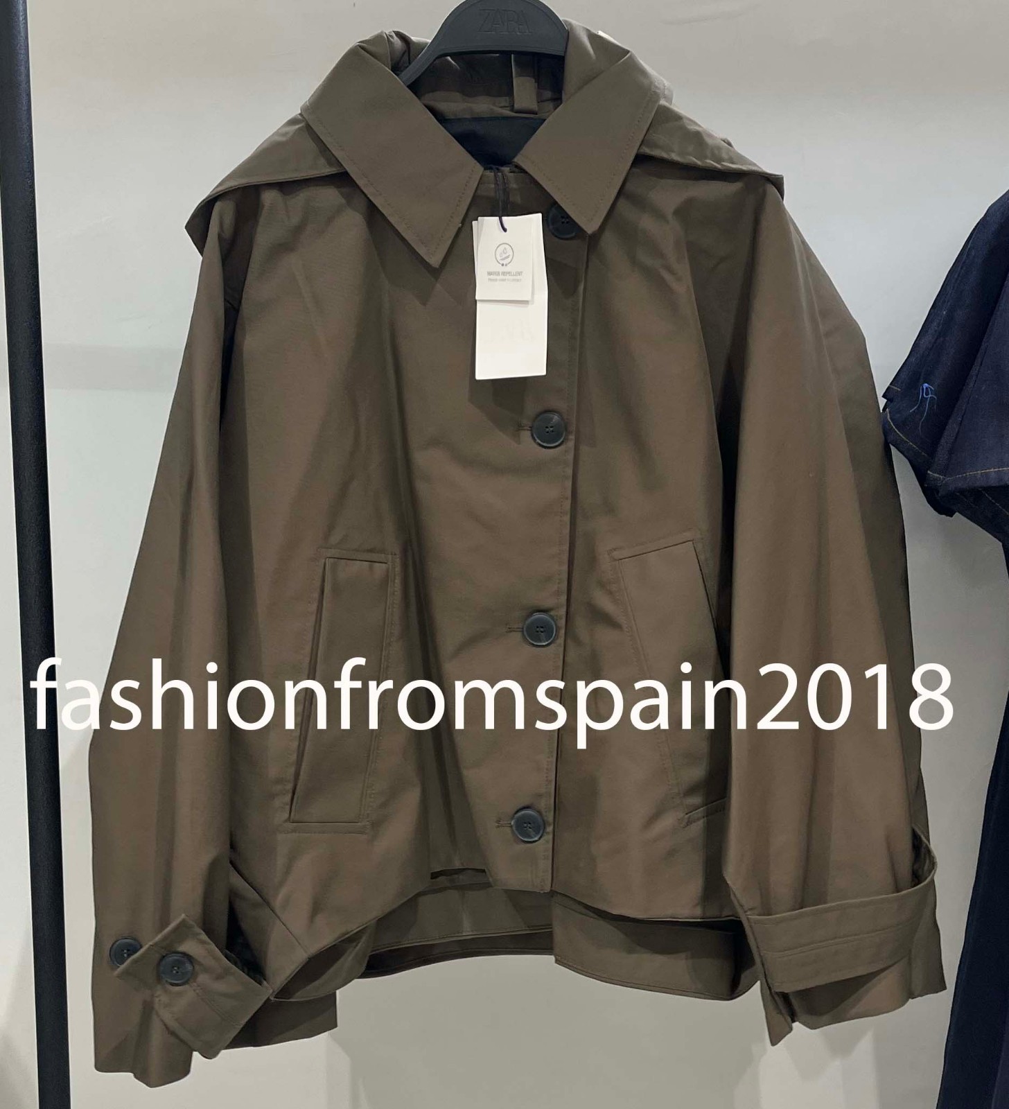 ZARA NEW WOMAN ZW COLL WATER REPELLENT TRENCH COAT HOOD