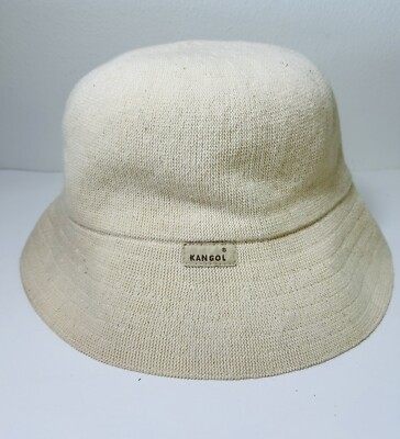 NEW Vintage Kangol Crushable Natural Tropic Cotton Chelsea Bucket Hat #2065 Y2K