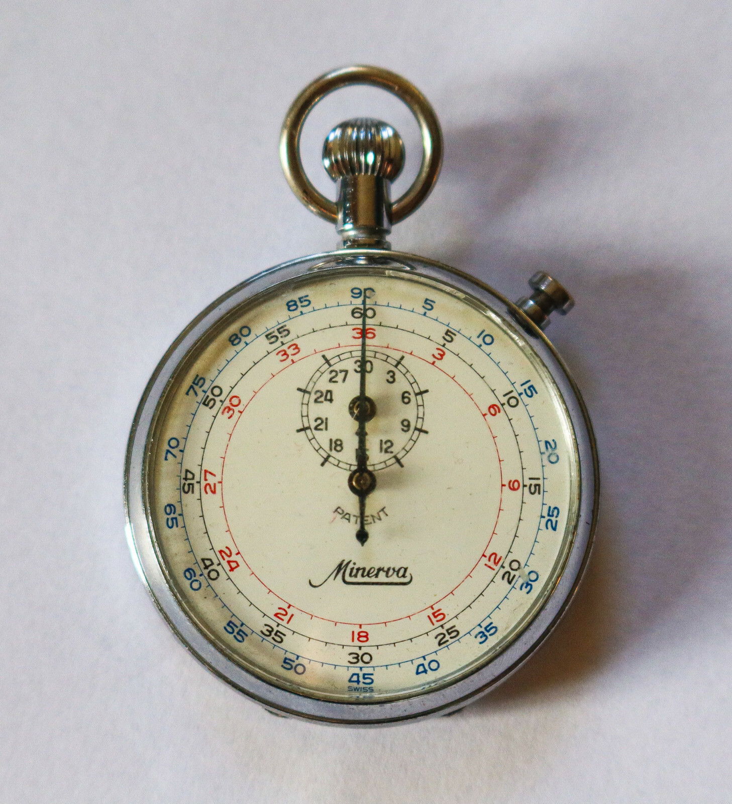 Vintage Minerva Stopwatch Flyback 1950s Fine Working Condition Swiss