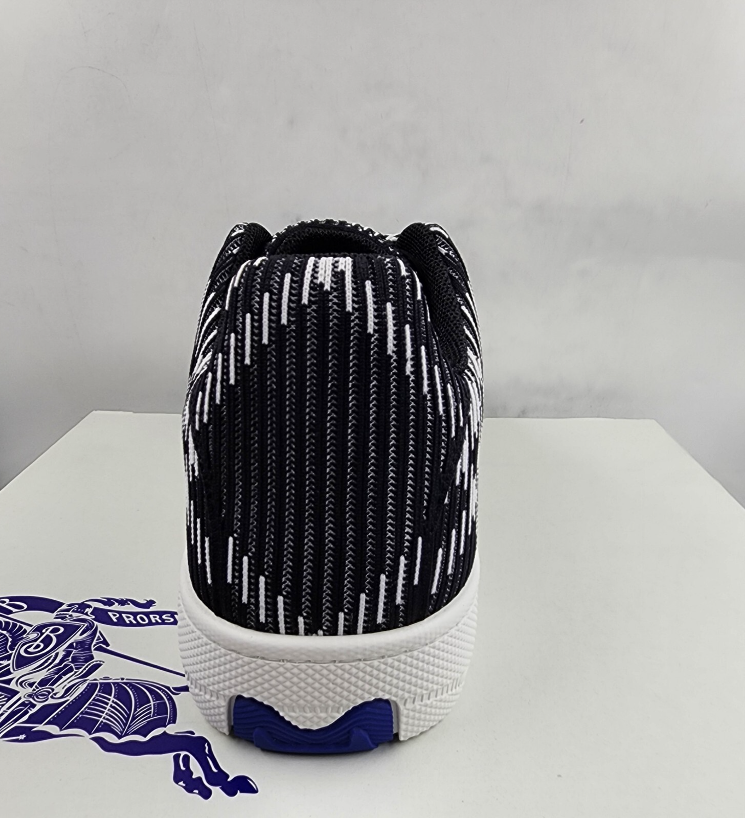 Burberry Check Knit Box Low-Top Sneakers Men's 46/13 US Black/White Lace Up - Picture 14 of 17