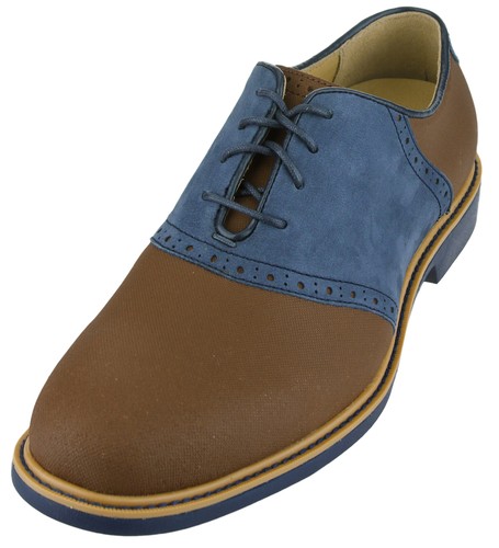 

Мужские туфли Cole Haan Great Jones Saddle II, замша Sequoia-India Ink, Brown/blue