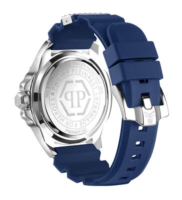 Pre-owned Philipp Plein Blue Mens Analogue Watch The $kull Carbon Fiber Pwaaa1722