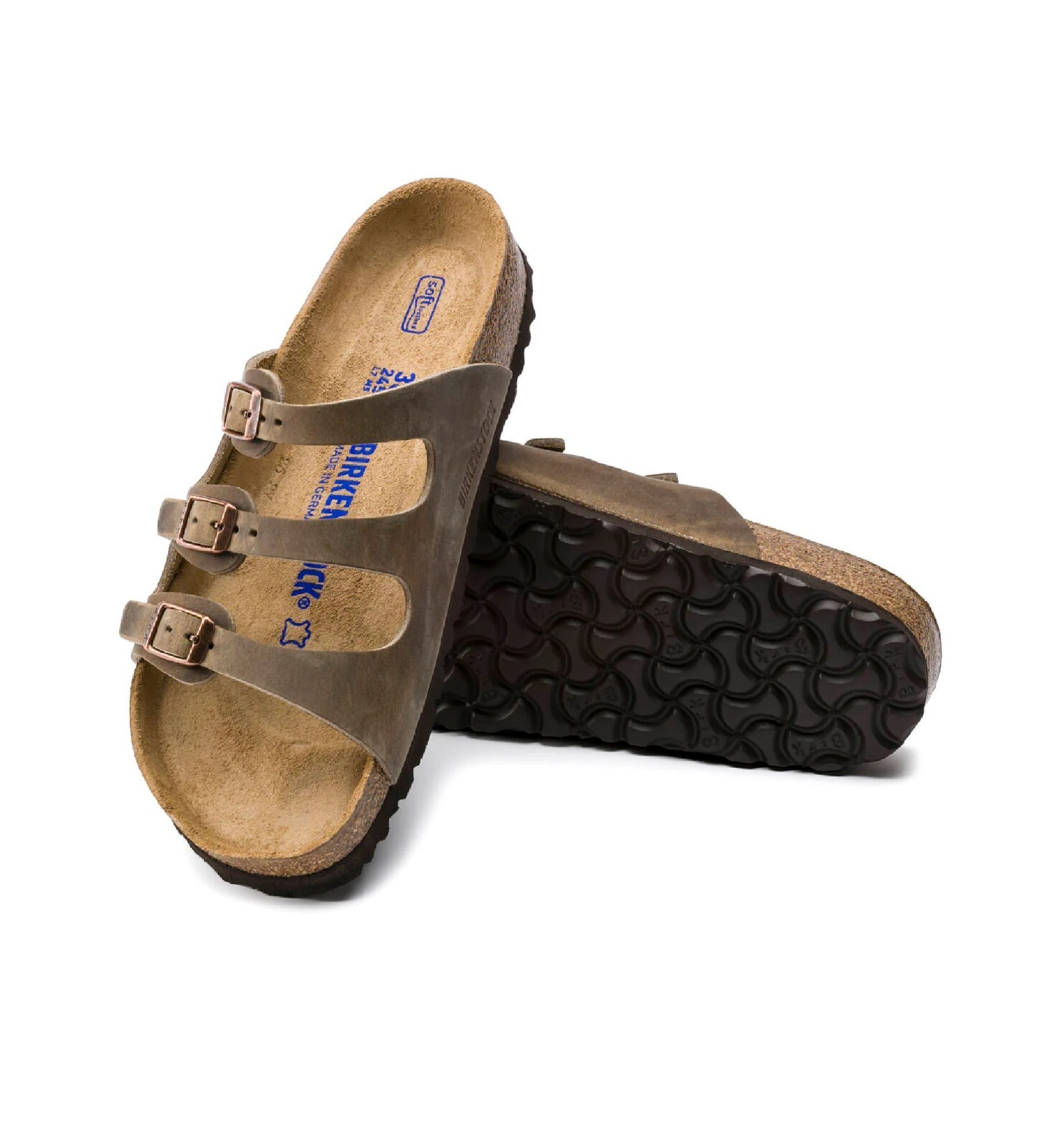 [1011432] Birkenstock Florida Мягкая стелька из табачной промасленной кожи *НОВИНКА*