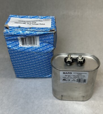 NEW Mars 12051 Motor Run Oval Capacitor, 60 MFD 440/370 VAC Dual Voltage Rated