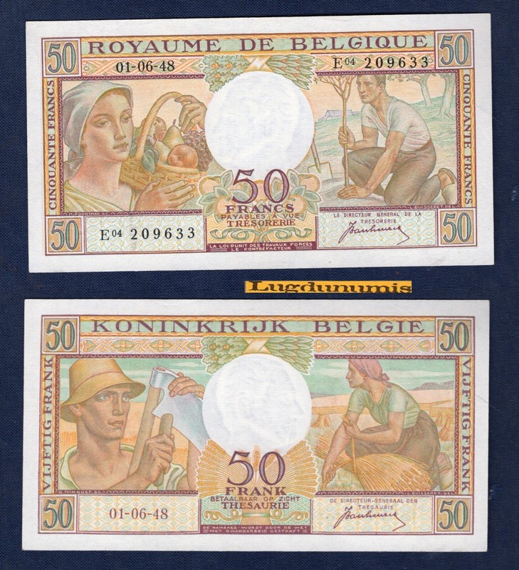 Belgique 50 Francs Vijftig Frank 1/6/1948 E04 209633 Neuf Unc Belgium