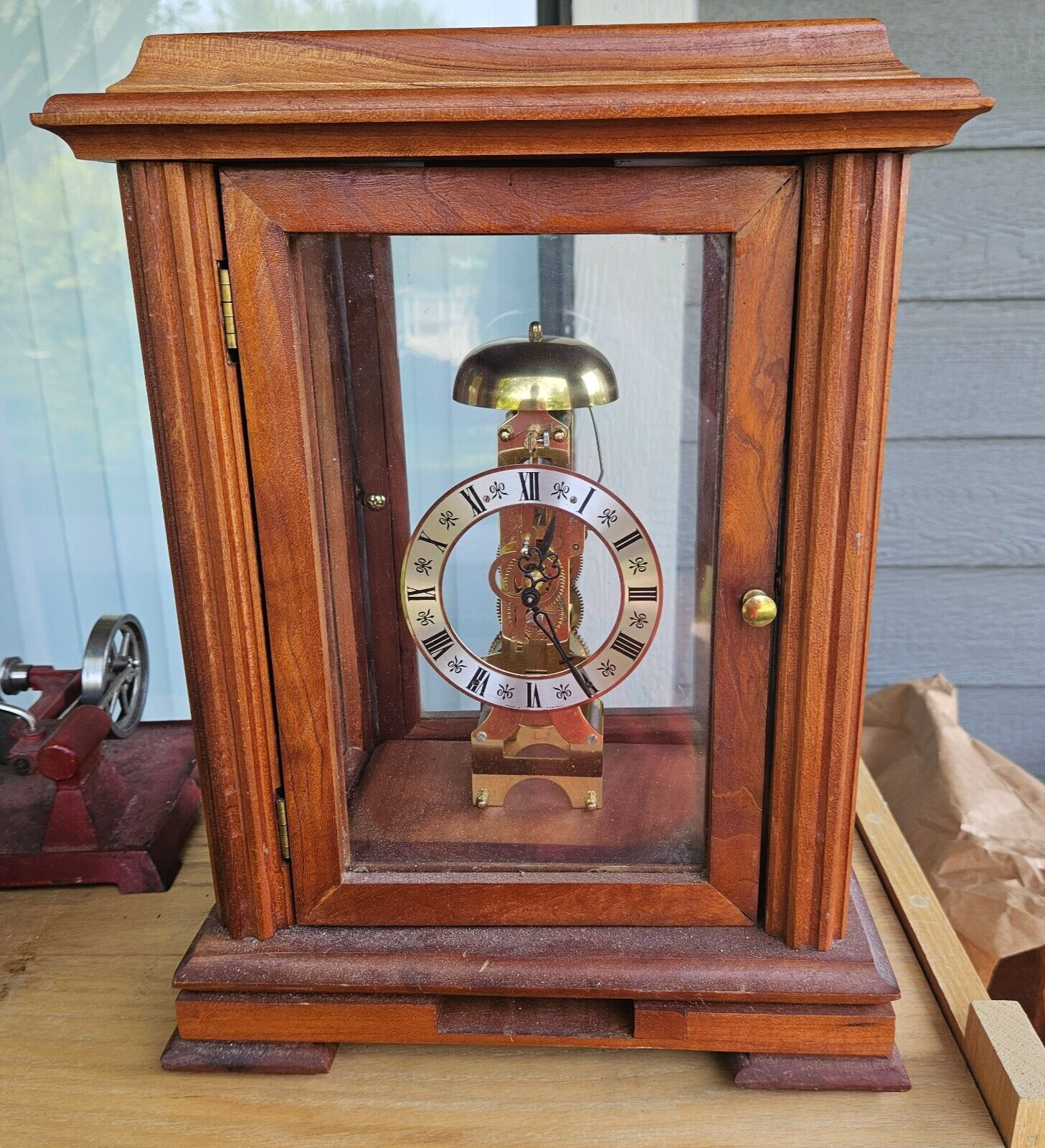 HERMLEの置き時計 FRANZ HERMLE skeleton clock antique MADE IN GERMANY missing