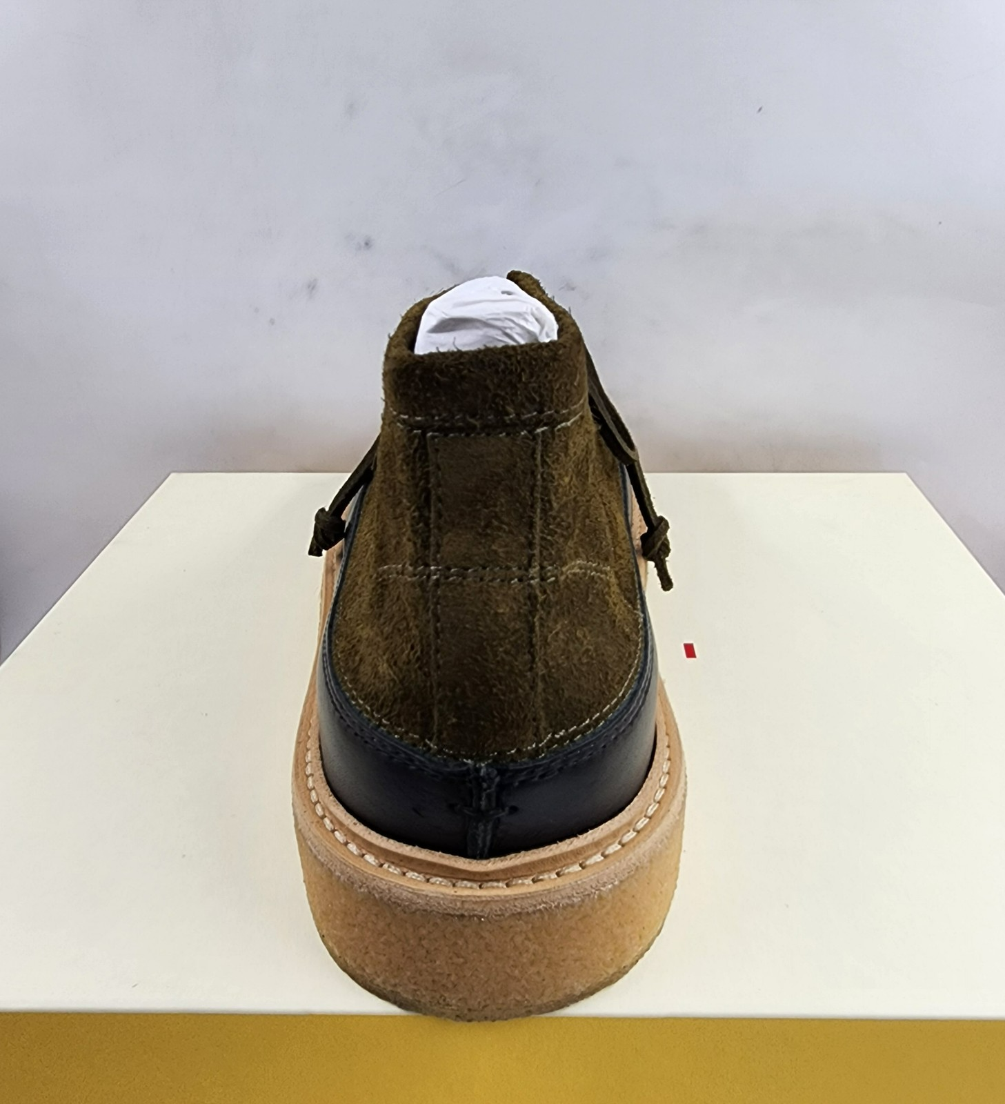 Marni Logo-Tag Leather Ankle Boots Men's 41/8US Black/Olive Round Toe Colorblock - Picture 10 of 16