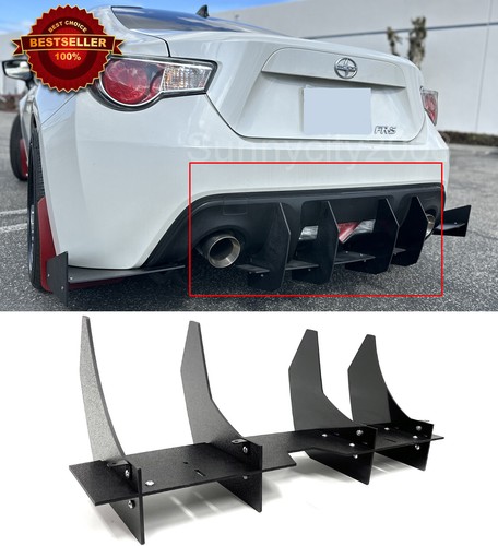 Rear Bumper Winglet Wind Blades Spoiler Diffuser w/ 4 Fins Fit 13-20 FRS BRZ 86