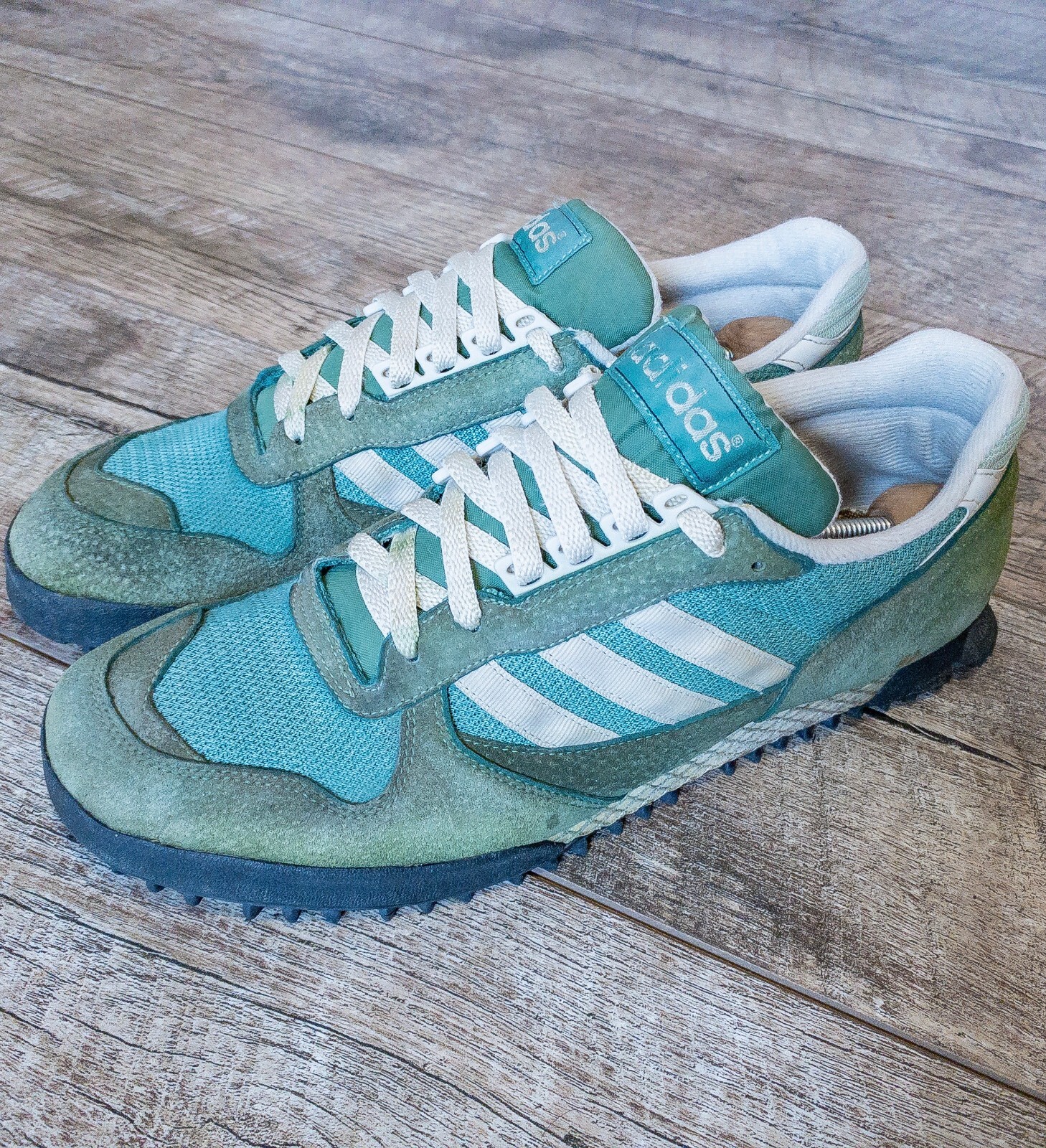 Adidas Marathon Vintage Sneakers Size 12,5 Green Trainers Adidas Marathon Vintage Sneakers Size 12,5 Green Trainers