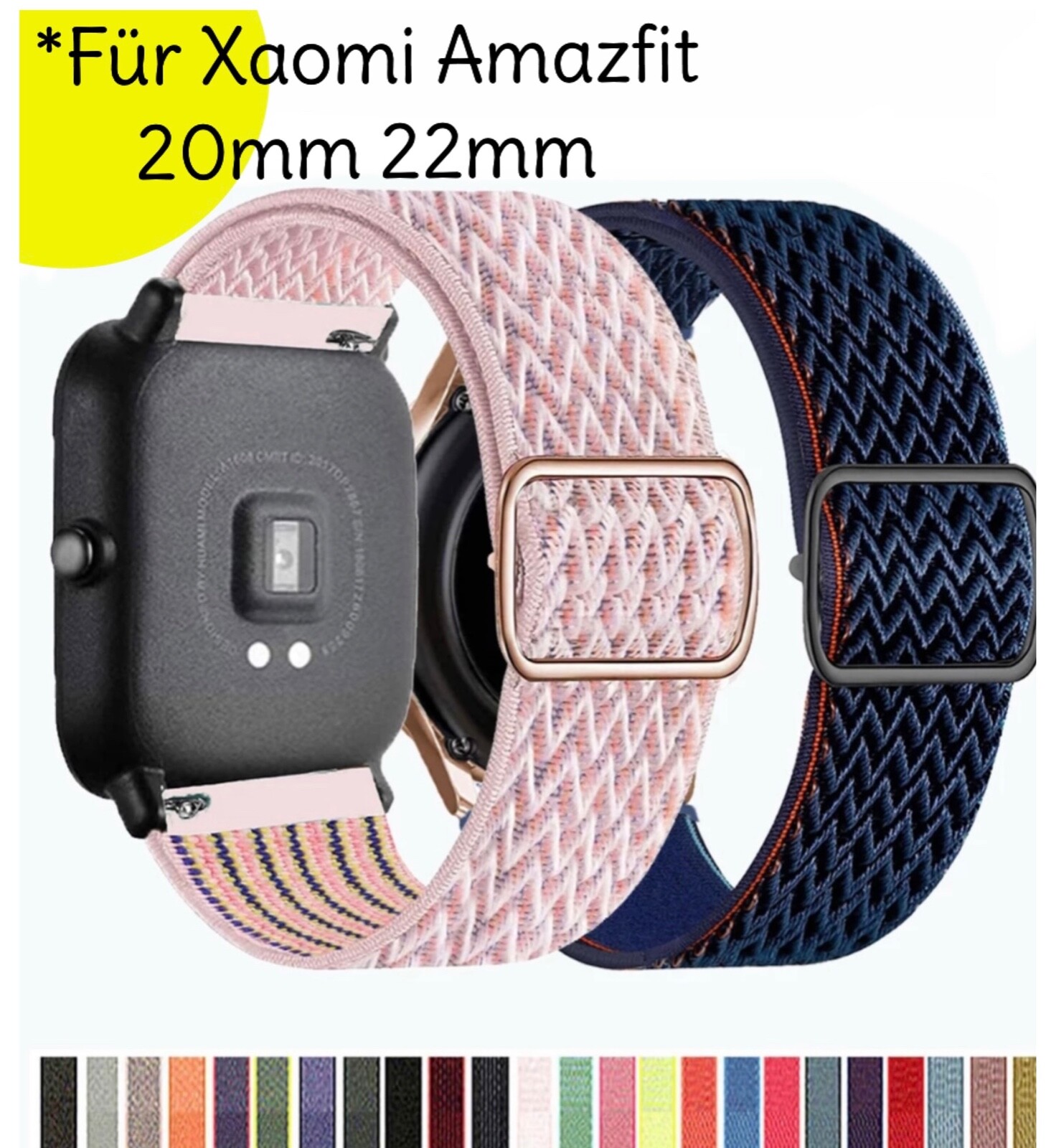 Magnetisches Nylon-Armband Für Amazfit GTR/Stratos & Huawei/Galaxy Watch – Verstellbar, 22mm