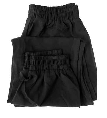 By Design Pant Black Pull On Elastic Waist/Cuffs Polyester Pockets Large New
