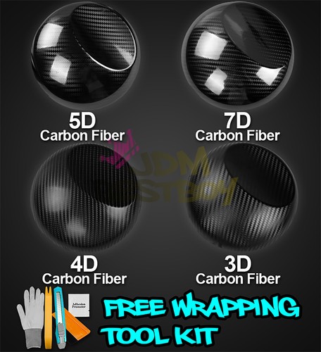 3D 4D 5D Premium Matte Gloss Semi Black Carbon Fiber Vinyl