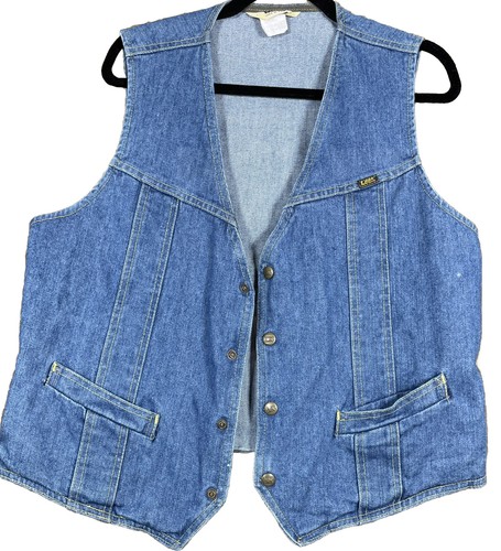 Lee 80s Jean Vest Blue Nwot Size L Men’s 80s N4 USA Excellent Condition