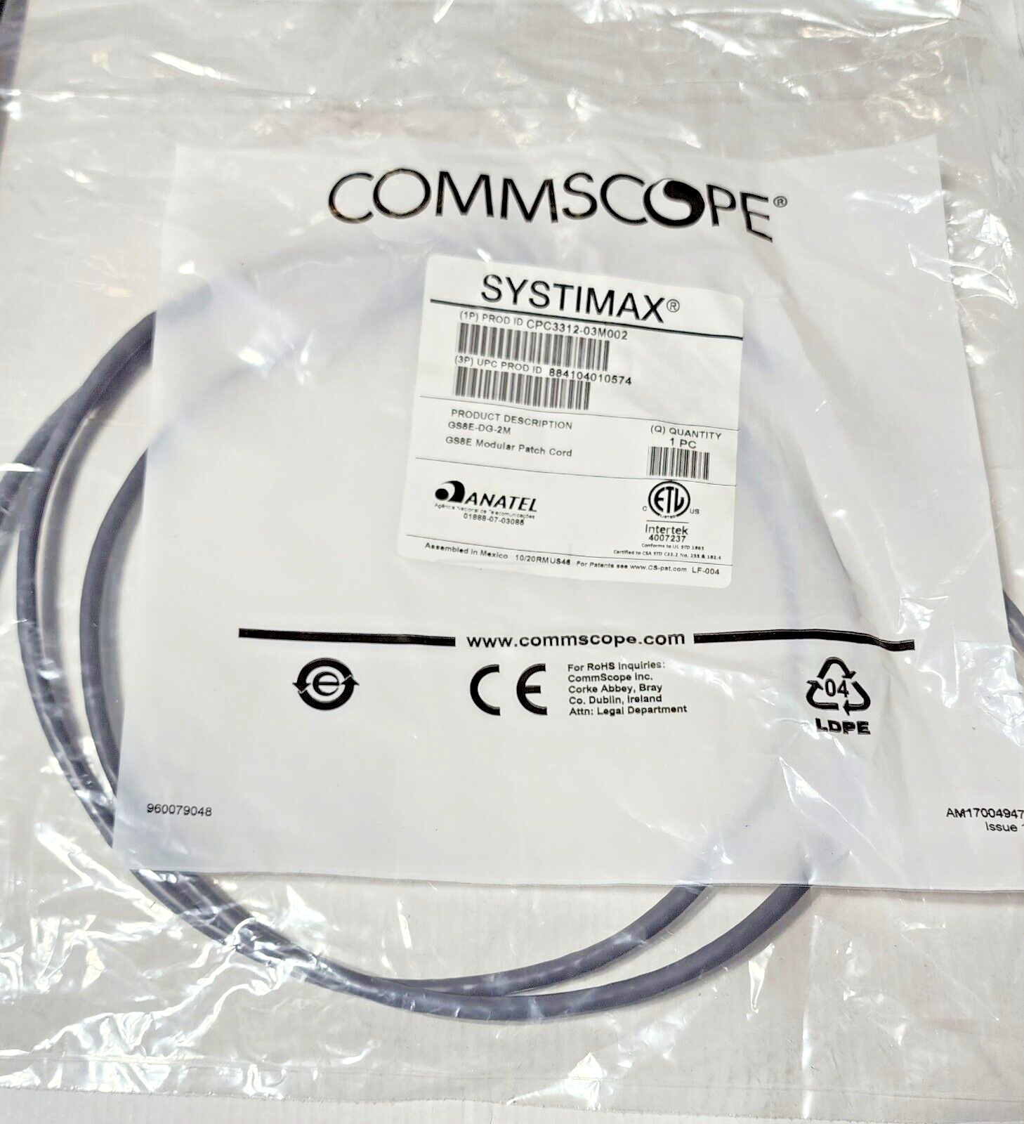 「こだま」shadow6 US9.5 6ft (1.8m) Cat6a Snagless Unshielded (UTP) Ethernet Network