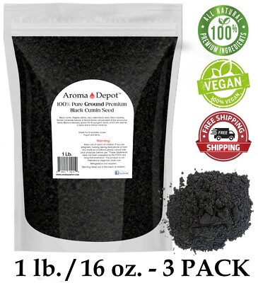 1lb GROUND Black Seed Powder Cumin NIGELLA SATIVA Comino Negro 1Lb 3 - PACK Bulk