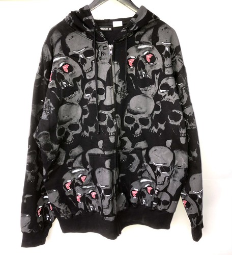 RARE Famous Stars And Straps Skull Sweater Jacket NEW XL