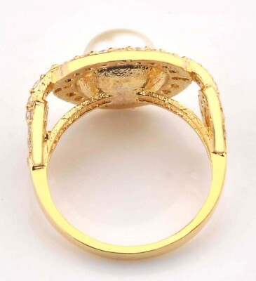 Pre-owned Vt Gems 14kt Yellow Gold / 3.25ct Natural Freshwater Pearl & Igi Certified Diamond Ring