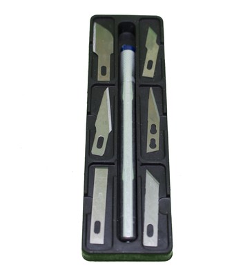Hobbymesserset inkl. 6 Ersatzklingen Bastellmesser Skalpell Cutter Messer NEU