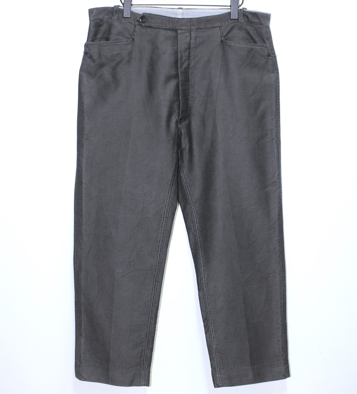 Vintage 1950s Grey Striped Moleskin Work Chore Peasant Pants