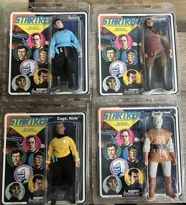 NIB Star Trek 8  Figurine Lot Of 4:  Mr Spock Klingon Captain Kirk Andorian 