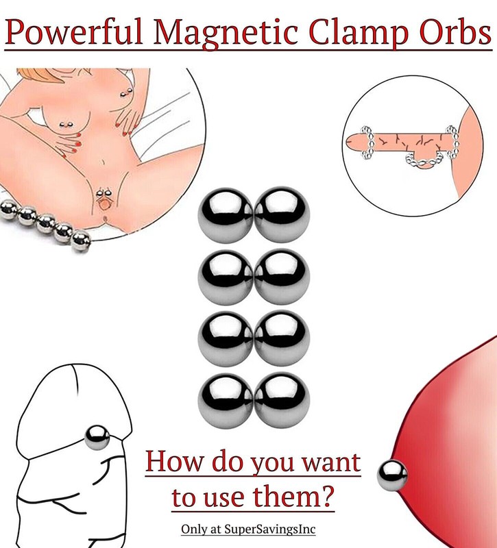Magnetic-Powerful-Orbs-Balls-Nipple-Clitoris-Labia-Clamps-Toy-Bdsm-Bondage
