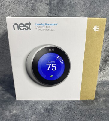Nest Learning Thermostat 3rd Generation Stainless Steel T3007es Cooling Control