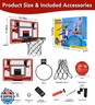 Basketball Hoop Indoor for Kids-Over The Door Mini Basketball Hoop with LED Light, Scoreboard, Remote Control and 3 Modes and Balls-Boys Girls Toys for Ages 3 4 5 6 7 8 9 10 + Years Old Birthday Gifts