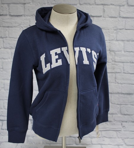 REPRODUCTION LABEL スウェット Levi's Front Zip Hoodie Dark Blue White Logo - Youth Medium