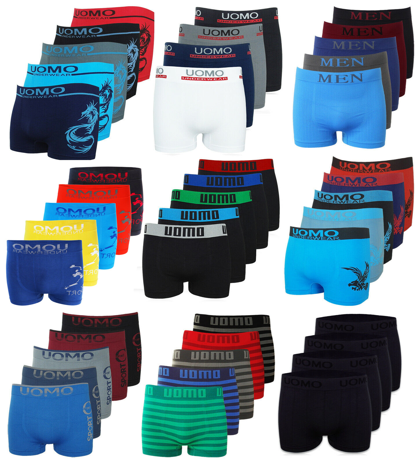 10-20er Pack Boxershorts Microfaser Seamless Unterwäsche Unterhose Herren Paket