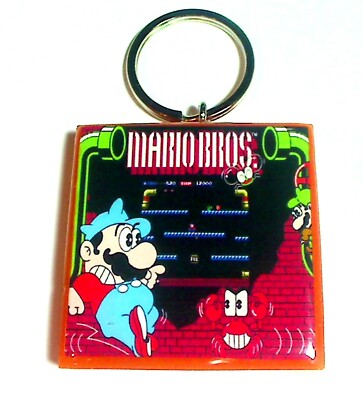 Mario Bros.  Arcade Coin Door accessory Keychain