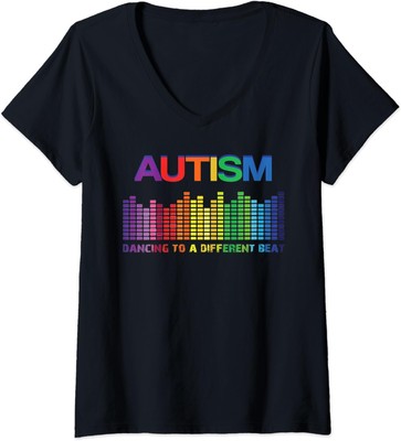 Autism Puzzle Autism Dancing To A Different Beat Ladies' V-Neck Tshirt