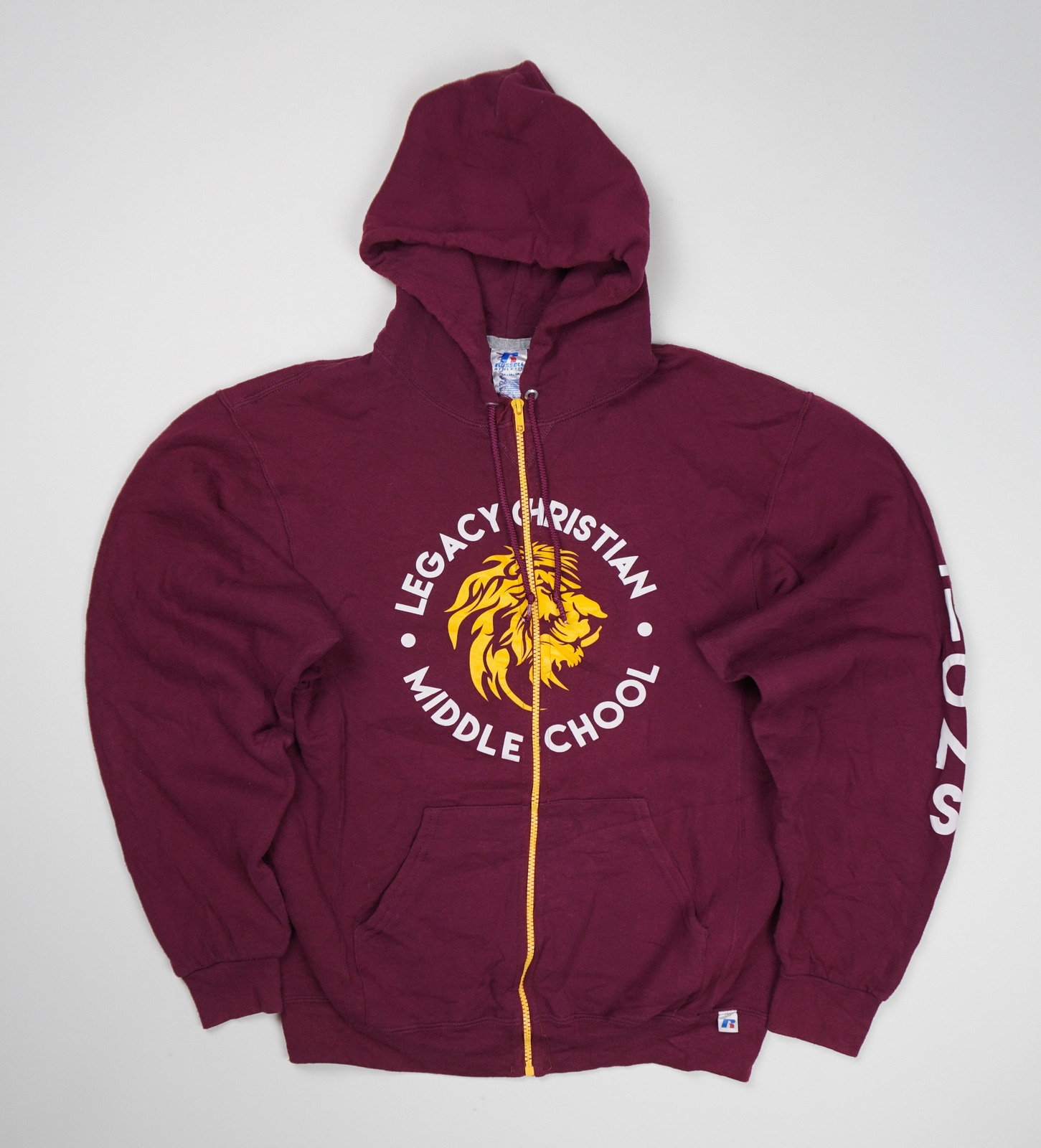 Russell Athletic Men's Christian Middle School Hoodie M Burgundy