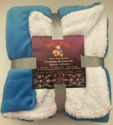 Charity Sourced Sherpa Flannel Throw 3-Layer Blanket Support Poor Kid & Family