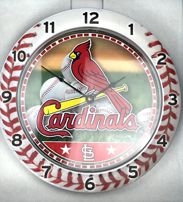 St. Louis Cardinals Baseball Clock Plastic Wall Decor 11 x 11