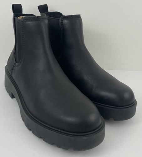 UGG Black Leather Markstrum Boots Pull-On Waterproof 1115891