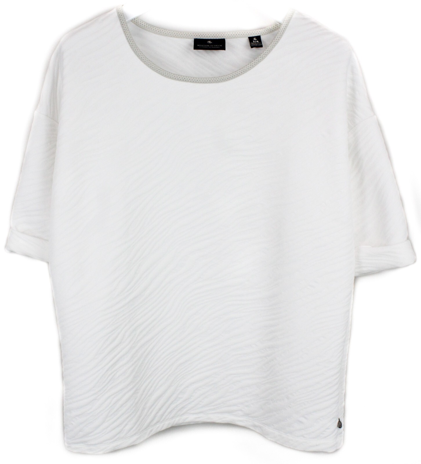 メゾンスコッチ MAISON SCOTCH 正規販売店 レディース 半袖Tシャツ RELAXED FIT SHORT SLEEVE BURNOUT TEE 137352 1200 CADILLA MAISON SCOTCH T-Shirt Women's L/XL Short Sleeve Crew Neck