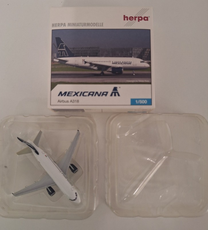 Herpa 509138 Airbus A318 Mexicana 1:500 