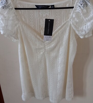 DOROTHY PERKINS Women's CREAM Lace Style layered top BRAND NEW/TAGS RRP £18.00