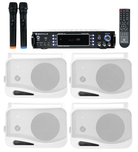 Rockville Hybrid Bluetooth Karaoke Home Theater System+(4) 4