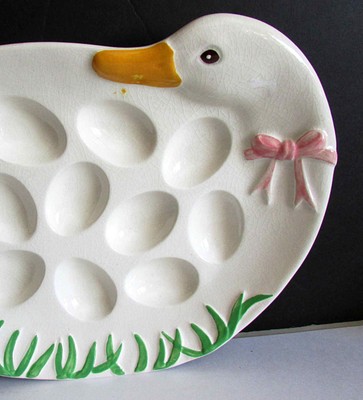 Treasure Craft Vintage Goose Duck Deviled Egg Platter Tray 12x9.5 Easter FREE SH