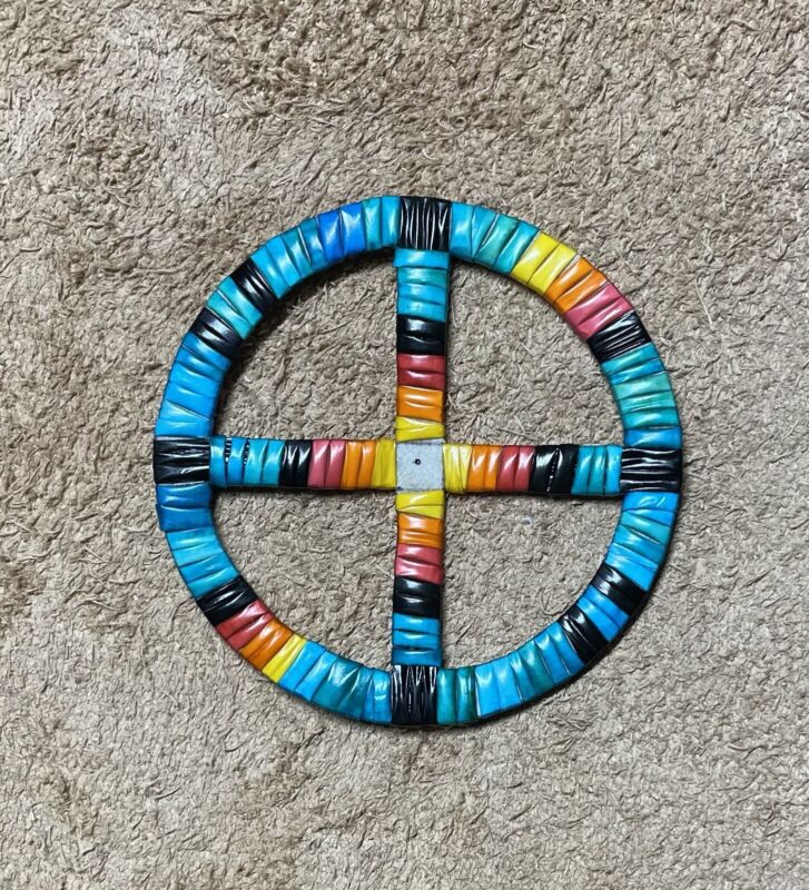 Beautiful Native American Lakota Sioux Quilled Medicine Wheel