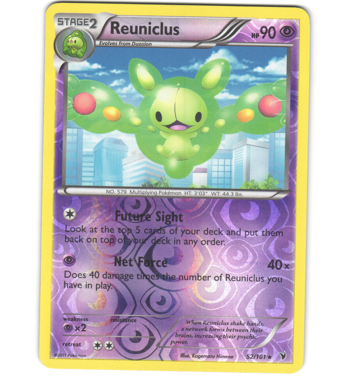 Pokemon 2011 Light Play Reuniclus Noble Victories REVERSE 52