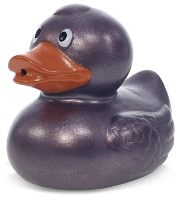 DolliBu Metallic Purple Duck Bath Buddy Squirter- Floating Duck Rubber Bath Toy