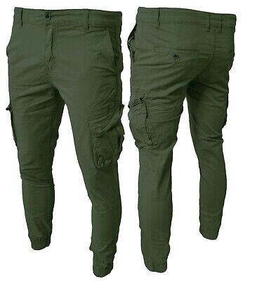 Pantaloni Uomo con Tasche Laterali Cargo jeans COTONE Tasconi Multitasche NB160