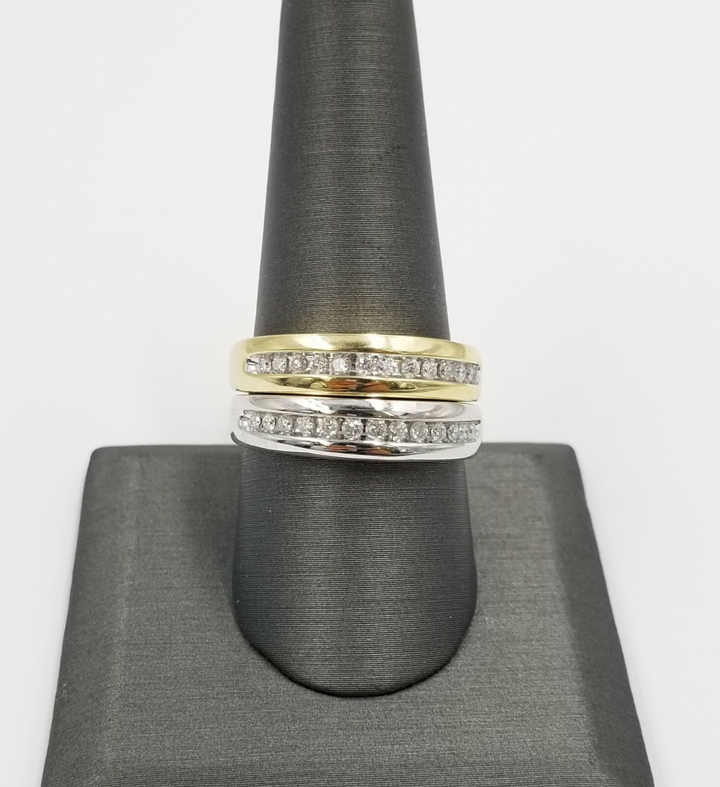 Pre-owned Globalwatches10 Real 14k Gold Band Weeding/engagement Diamond Rings Yellow/white 0.25ct, Sizable In White Gold
