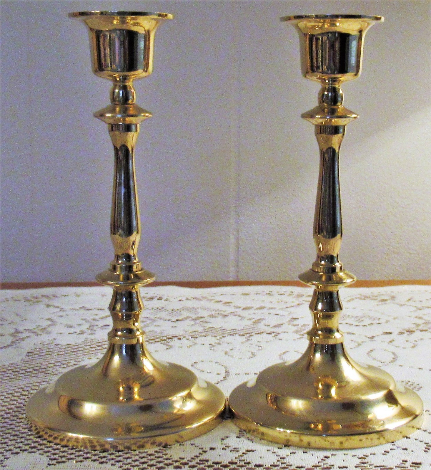 Pair Vintage Mid-Century CAWA Denmark Solid Brass Candlesticks - Near Perfect