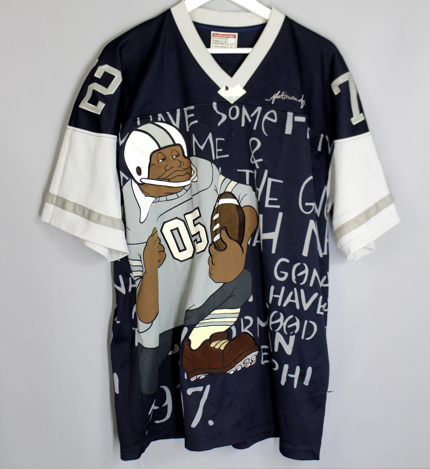 PLATINUM FUBU FAT 刺繍 ゲームシャツ XXL PLATINUM FUBU FAT