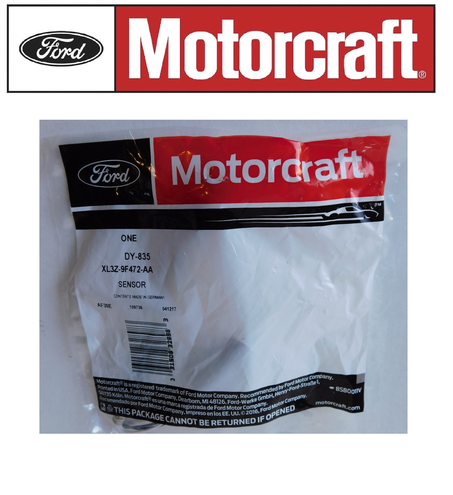 Motorcraft Oxygen Sensor DY835 XL3Z-9F472-AA NEW | eBay Motorcraft Oxygen Sensor DY835 XL3Z-9F472-AA NEW | eBay