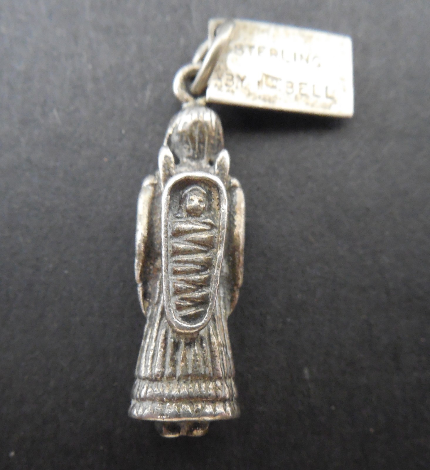 Vintage -Wisconsin -Native American Woman with Papoose - 3D- Bell Sterling Charm